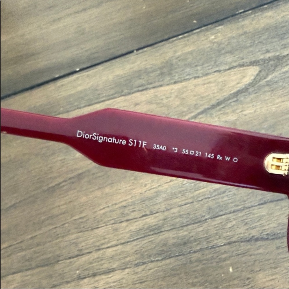 Dior Burgundy & Gold Oversized Square Sunglasses NWT - Picture 7 of 9